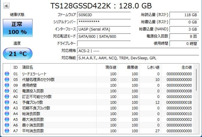 Transcend 産業向け SSD 2.5インチ 128GB MLC NAND
