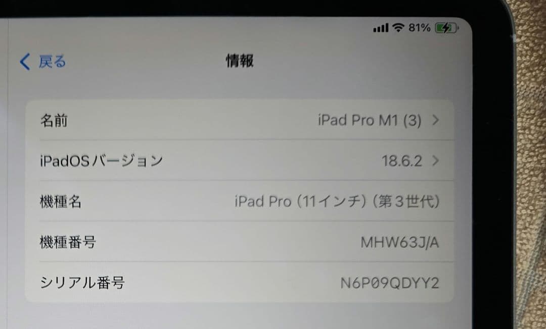 Apple iPad pro 11 第３世代 Cellular 128gb