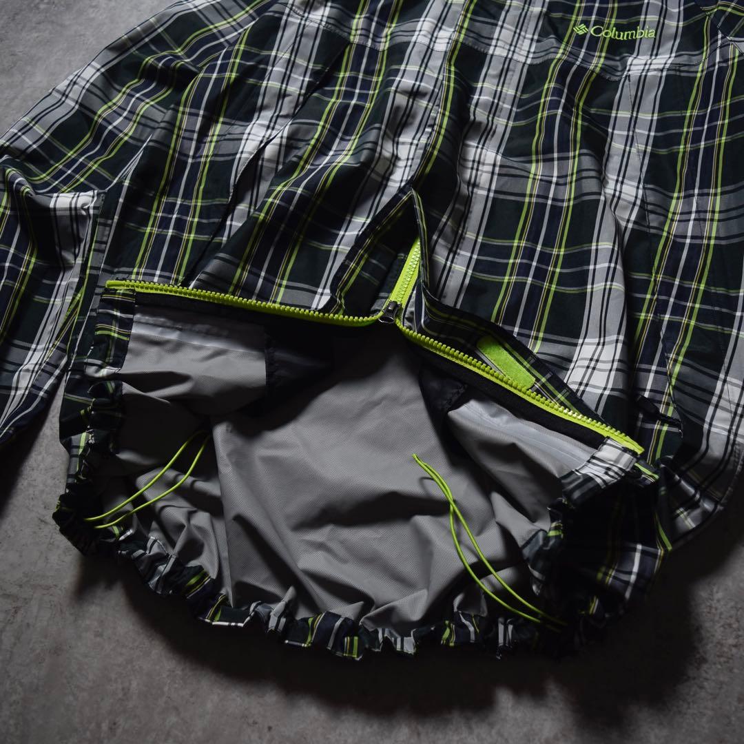 00s Columbia ナイロンシェルジャケット チェック柄 テック系 y2k 00s