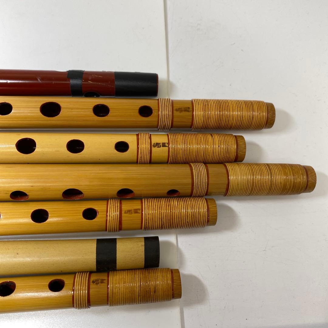 喜月銘等 竹製 横笛7点 約36.1〜46㎝ 東さ
