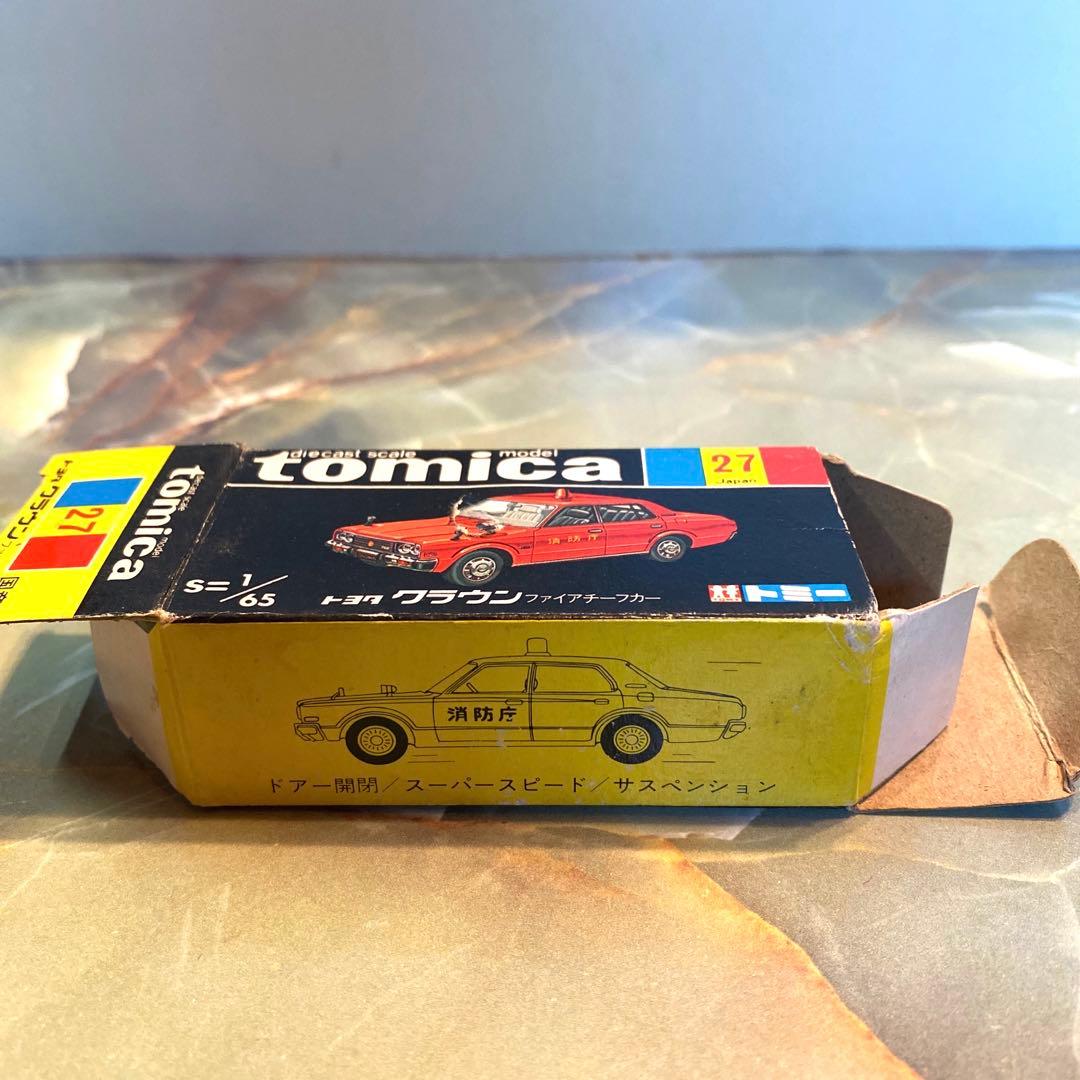 トミカNO.27 トヨタクラウンファイアチーフカー 1Eホイール 黒箱 日本
