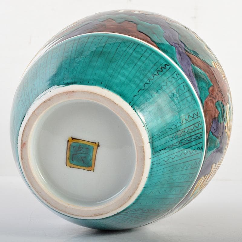 九谷焼 三代三ツ井為吉作 色絵山水紋 花生 共布共箱 M R6752B - メルカリ