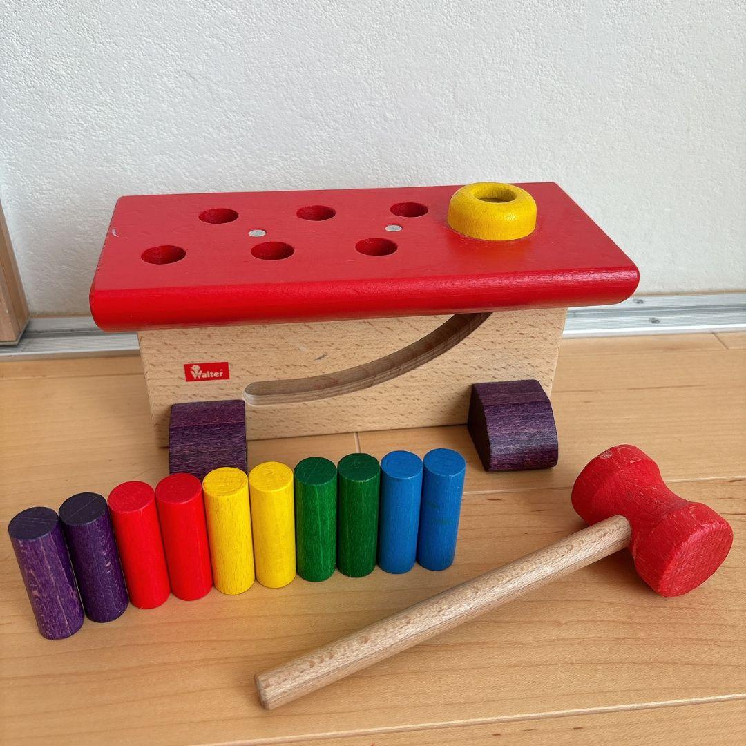 大工さん ウォルター社 ニック社木製 知育玩具 ハンマートイ ペグ10本