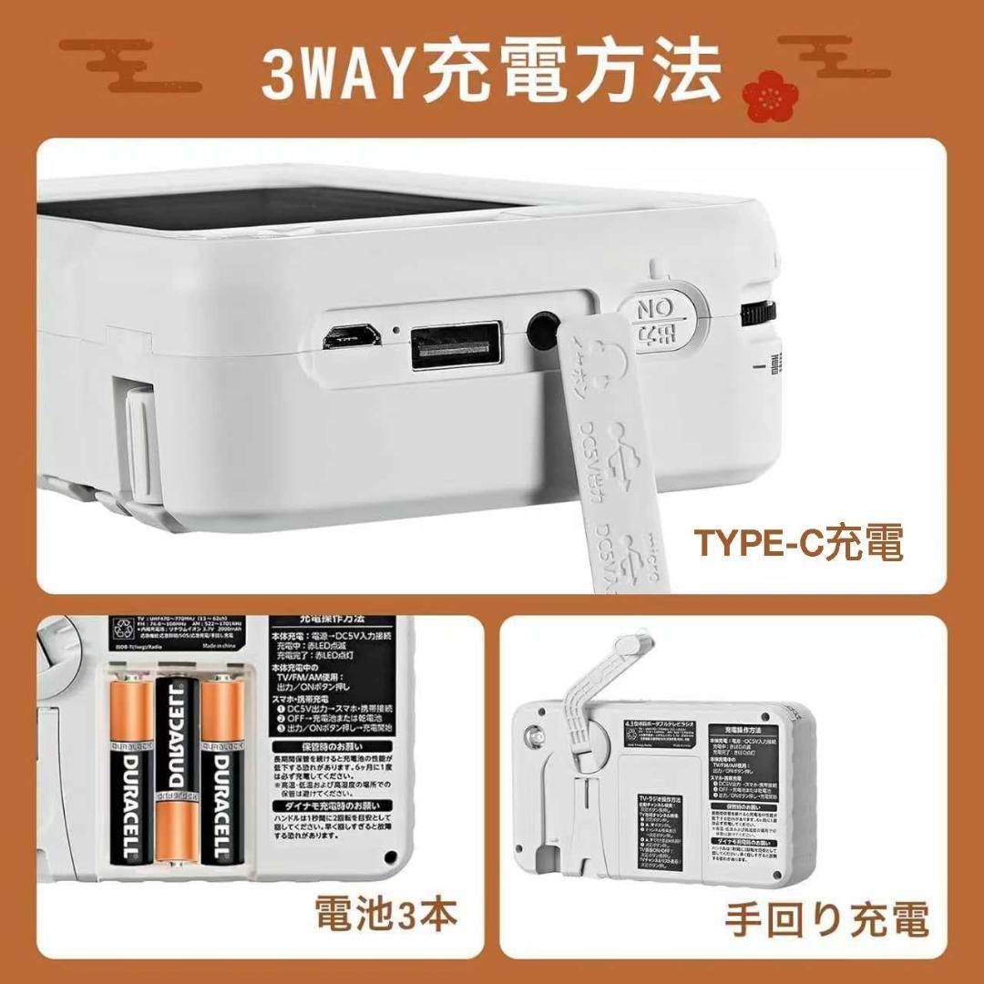 ポータブルテレビ 4.3インチ ワンセグ 防災 災害 ラジオ FM/AM