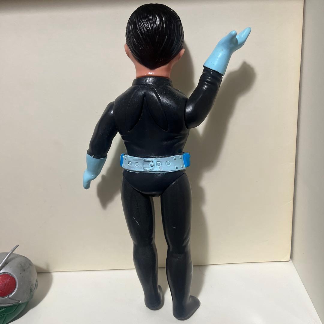 無版権 3本アンテナ 仮面ライダー ソフビ フィギュア 当時物 旧