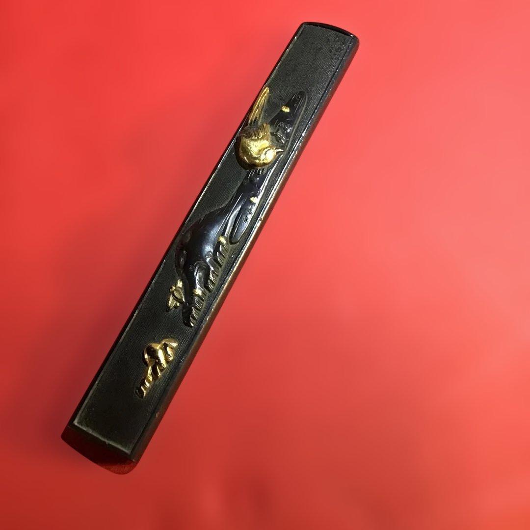 小柄 魚子地 色絵高彫象嵌 水辺に小禽図 - メルカリ