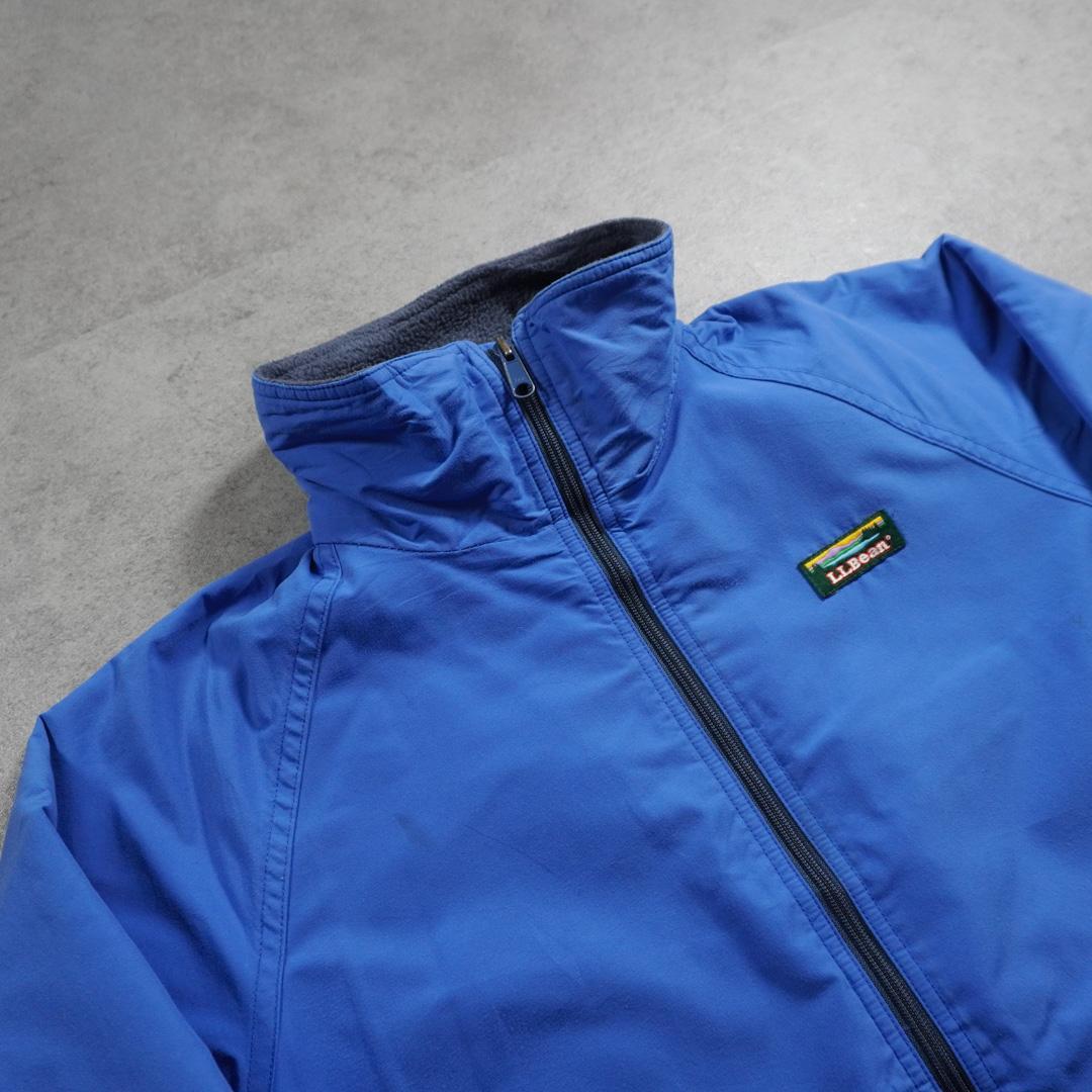 90s L.L.Bean ウォームアップジャケット 裏フリース 短丈 ブルー古着