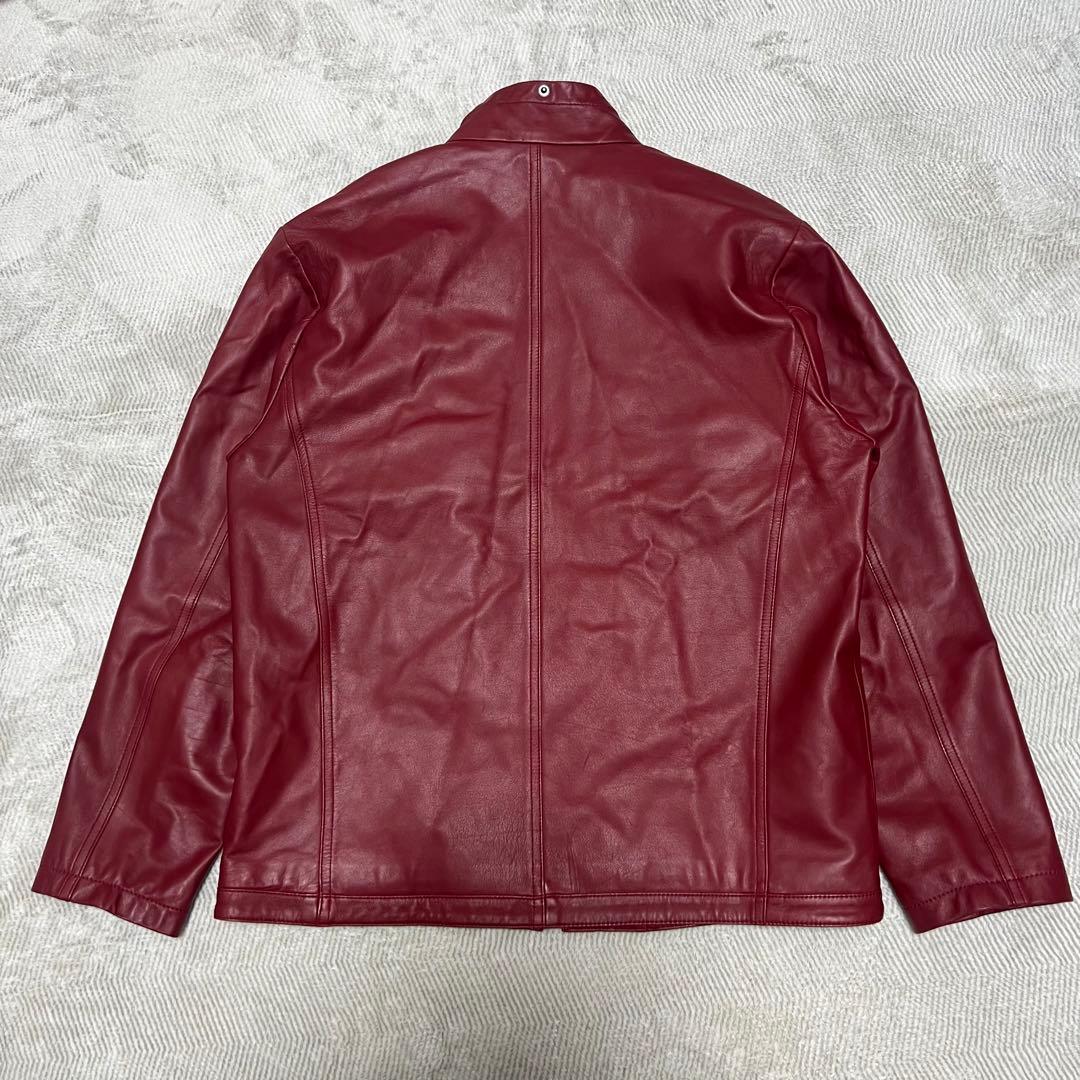Barassi バラシ レザージャケット 羊革 赤 革ジャン ライダース - メルカリ