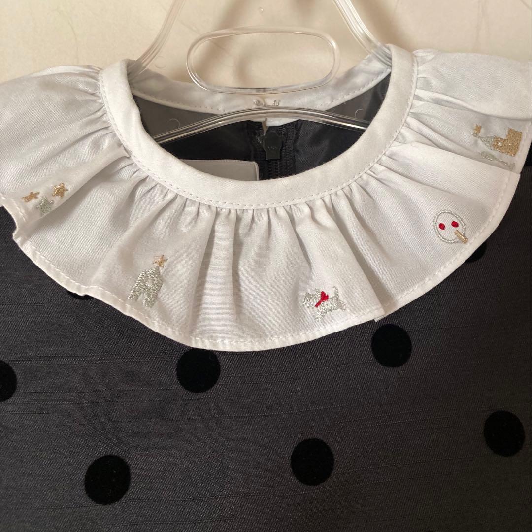 ☆新品タグ付☆ファミリア 110 ワンピース 長袖 フォーマル 黒 女の子