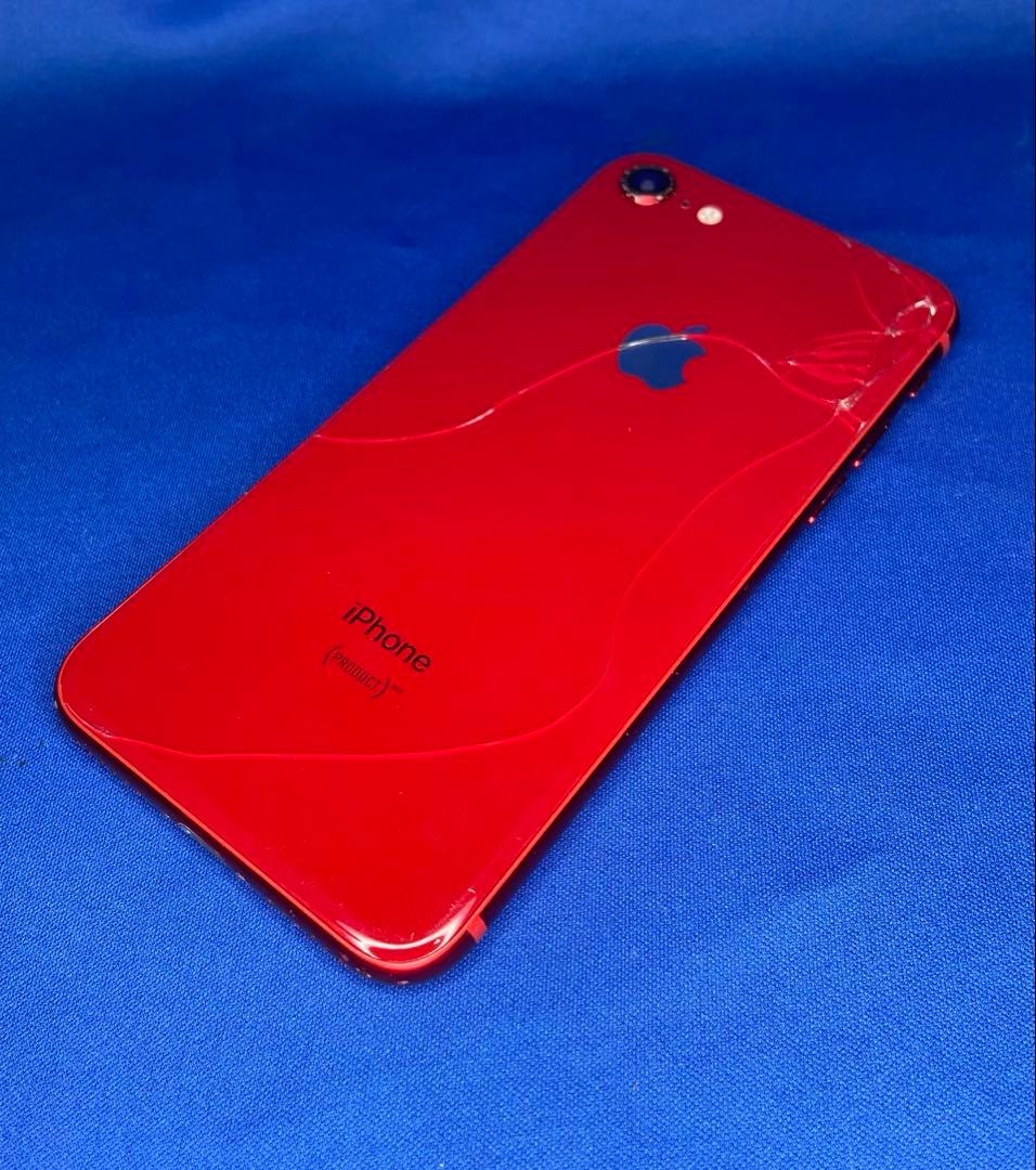 iPhone 8 256GB (PRODUCT)RED SIMフリー 背面割れ有 - メルカリ
