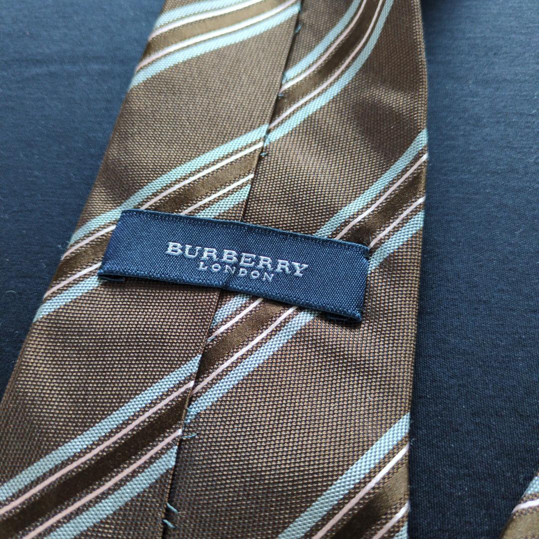 訳あり バーバリー BURBERRY ブラウン ストライプ ネクタイ - メルカリ