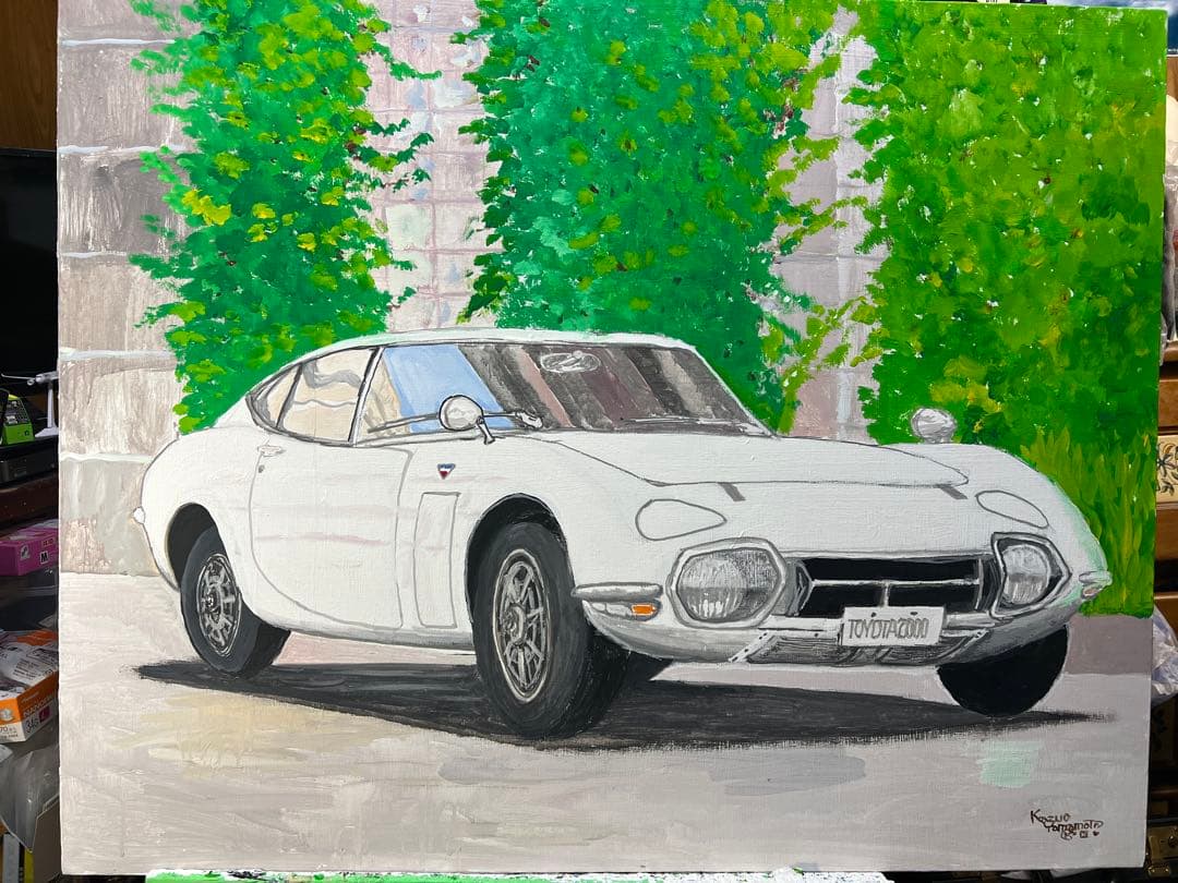 トヨタ 2000GT 油彩絵画 60年代の自動車のイラスト トヨタ2000GT | 自動車美術研究室の