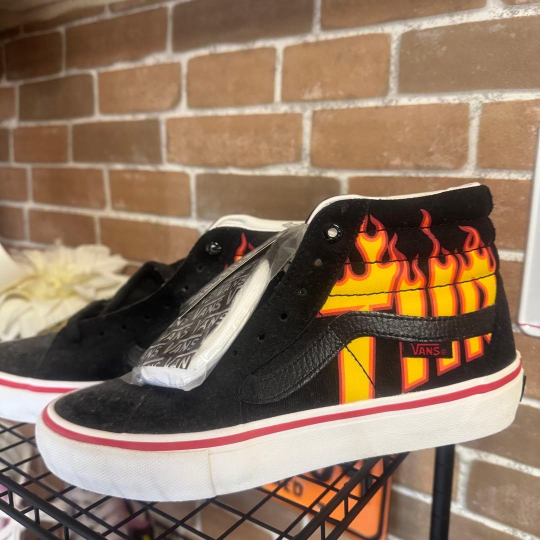 Vans ハイカットスニーカー 炎デザイン ファイヤーパターン - メルカリ