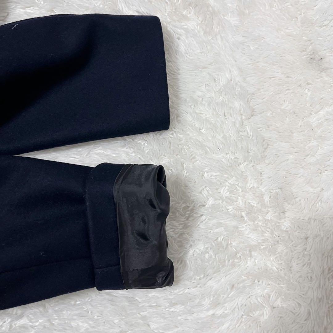 theory セオリー カシミヤ混 ダブルコート ロング マキシ丈 ネイビーの