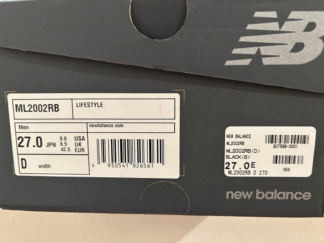 新品未使用　New Balance ML2002RB 27.0cm