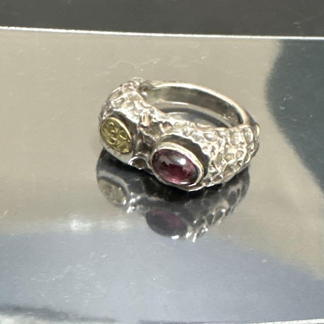 【DAIZEN】TREE RING <石:ガーネット size13号> 最終価格 グリーンガーネット（ツァボライト） 約1ct ダイヤモンド 1.0ct