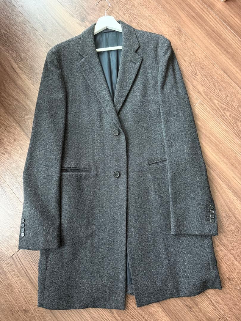 MARNI グレー コート Grey melange wool blend coat with Marni Symbol | Marni
