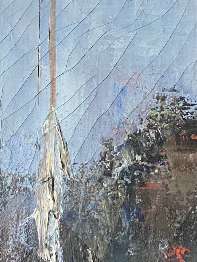 油彩画　安孫子昭　【オンフルール　北フランス】　山形県　油絵　額縁　額装　風景画