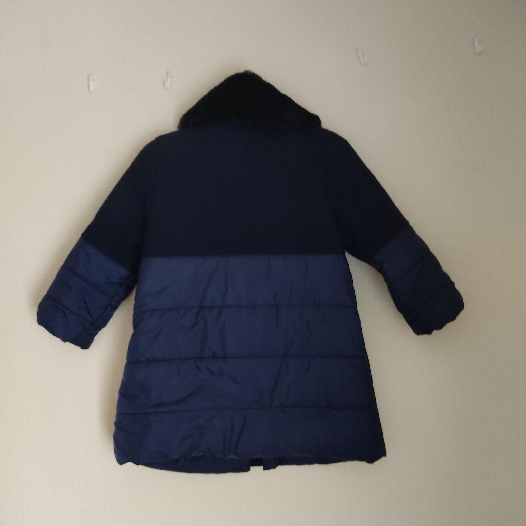 familia コート ウール ファー付き ネイビー ファミリア 110