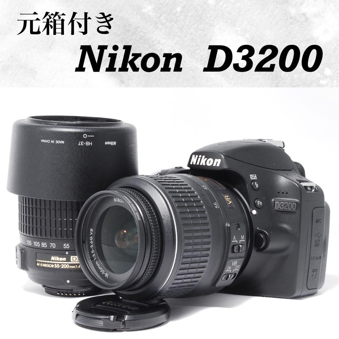 初心者おすすめ✨Nikon D3200 ダブルズーム スマホ転送OK 元箱付き