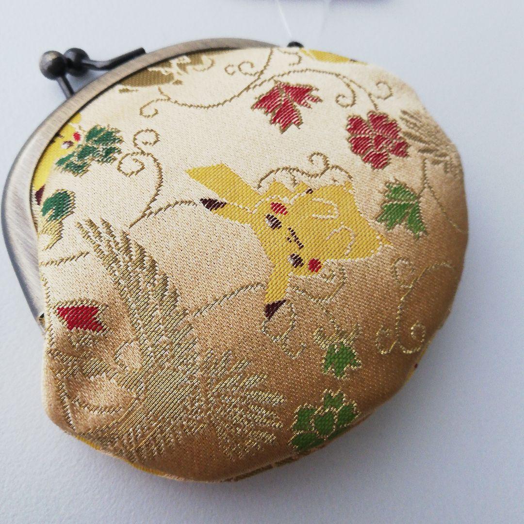 ポケモン ピカチュウ ホウオウ 西陣織 京都 ガマ口 がま口 ゴールド 金