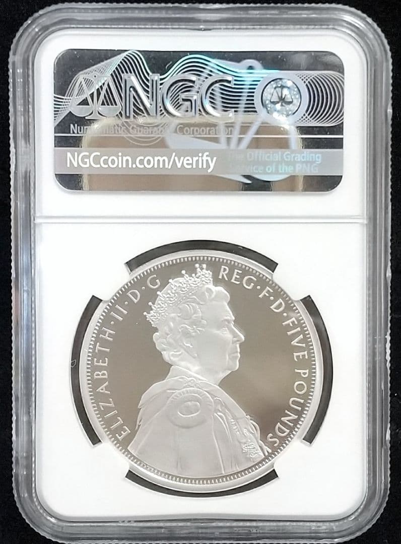 2012年 イギリス ダイヤモンドジュビリー 5ポンド 銀貨 NGC PF68
