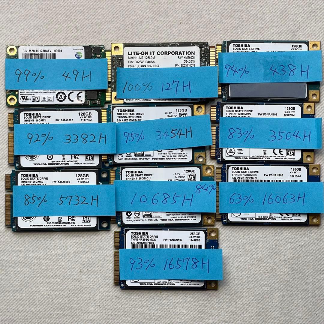 【まとめ売り】mSATA 128GB×9 256GB×2 他アダプタ 楽天市場】msata ssd 128gbの通販