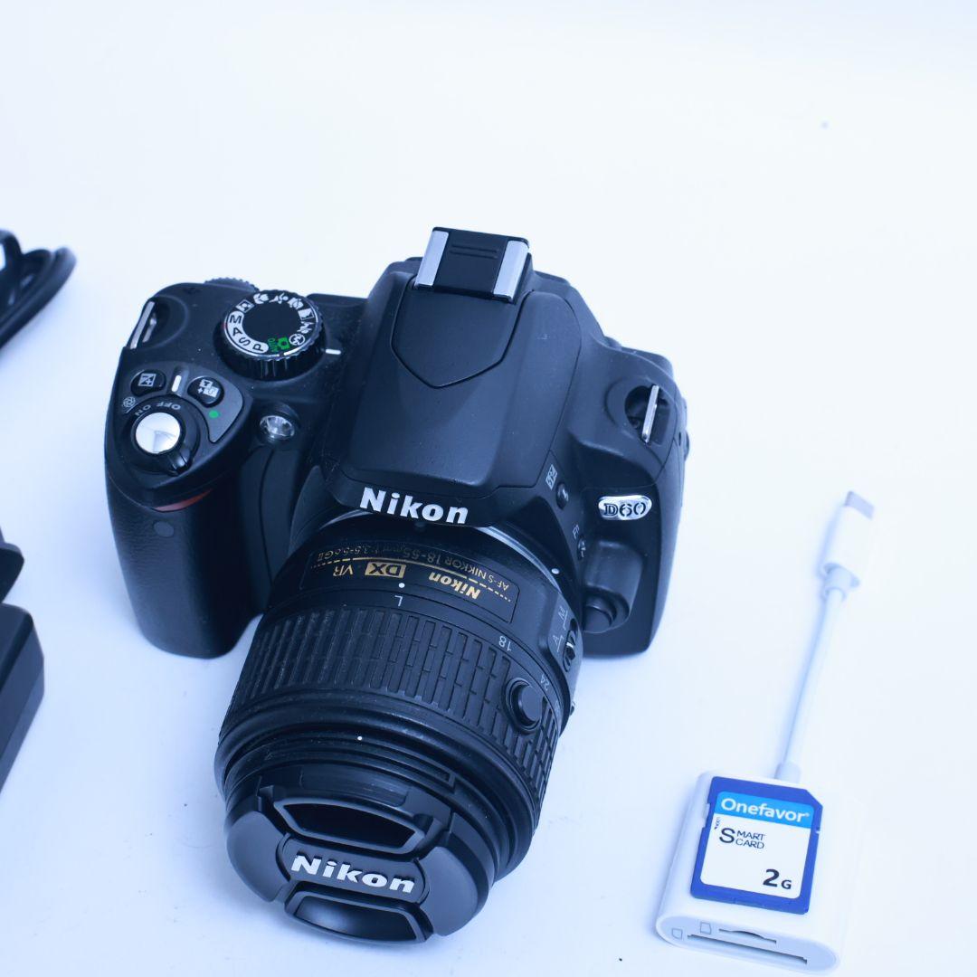スマホ転送可 Nikon D60 デジタル一眼レフ カメラ 望遠レンズ付