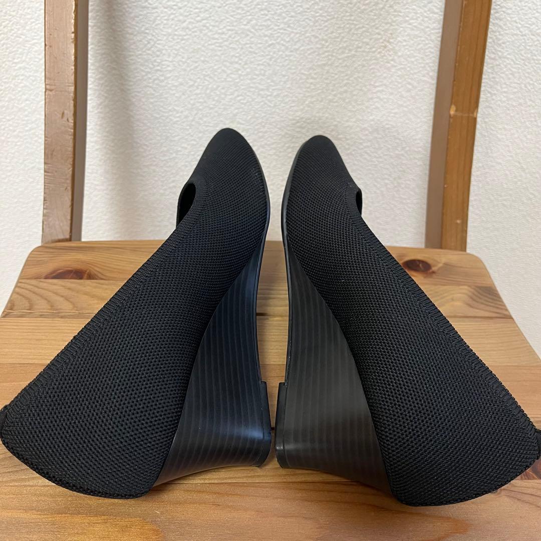 VIVAIA パンプス ウェッジソール ブラック メッシュ ニット ヒール 39