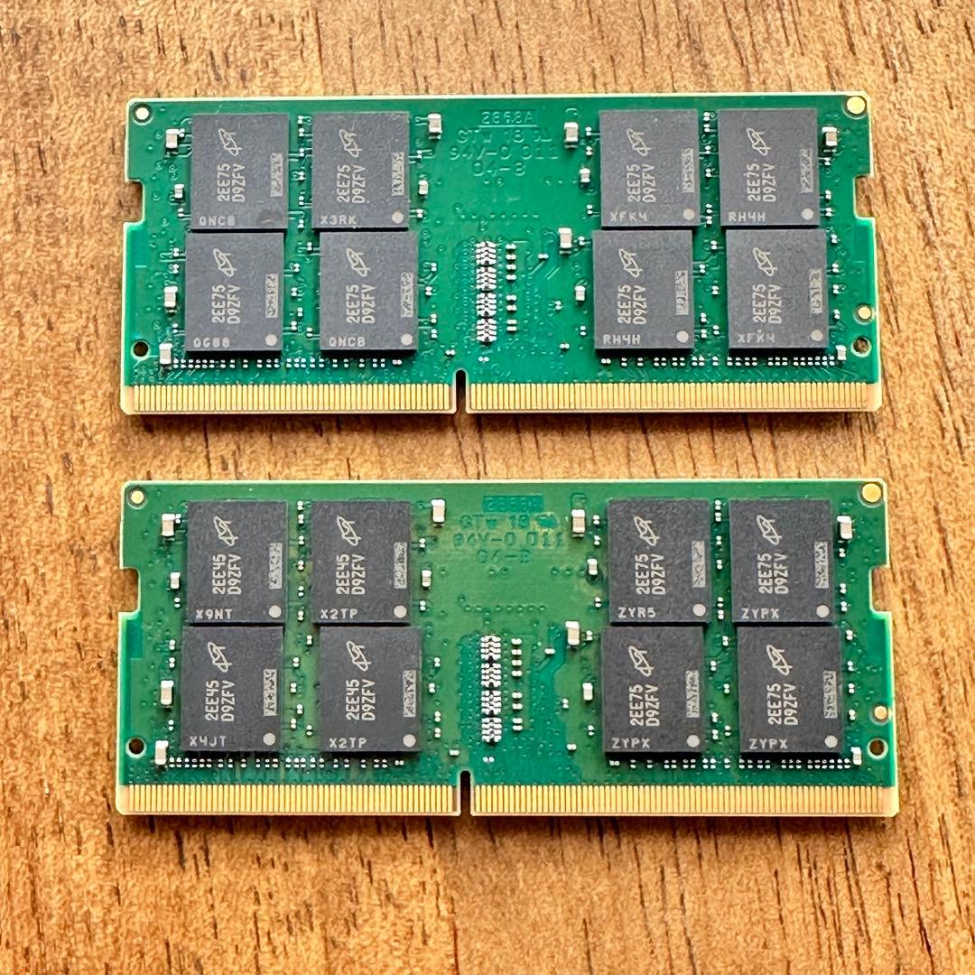 Crucial 64GB(32x2) DDR4-3200 SODIMM メモリー