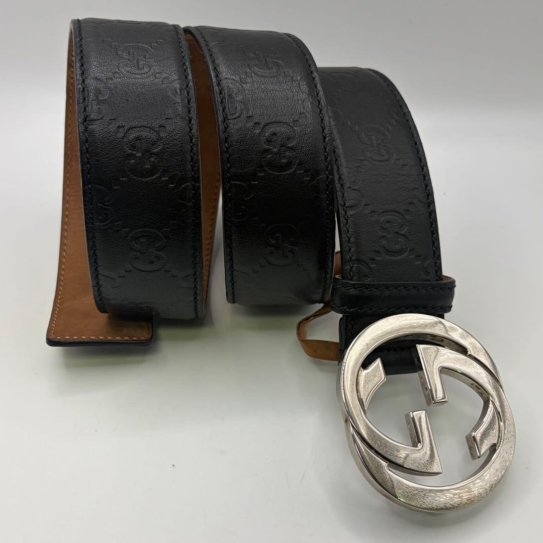 GUCCI☆インターロッキングGシマレザーベルト
