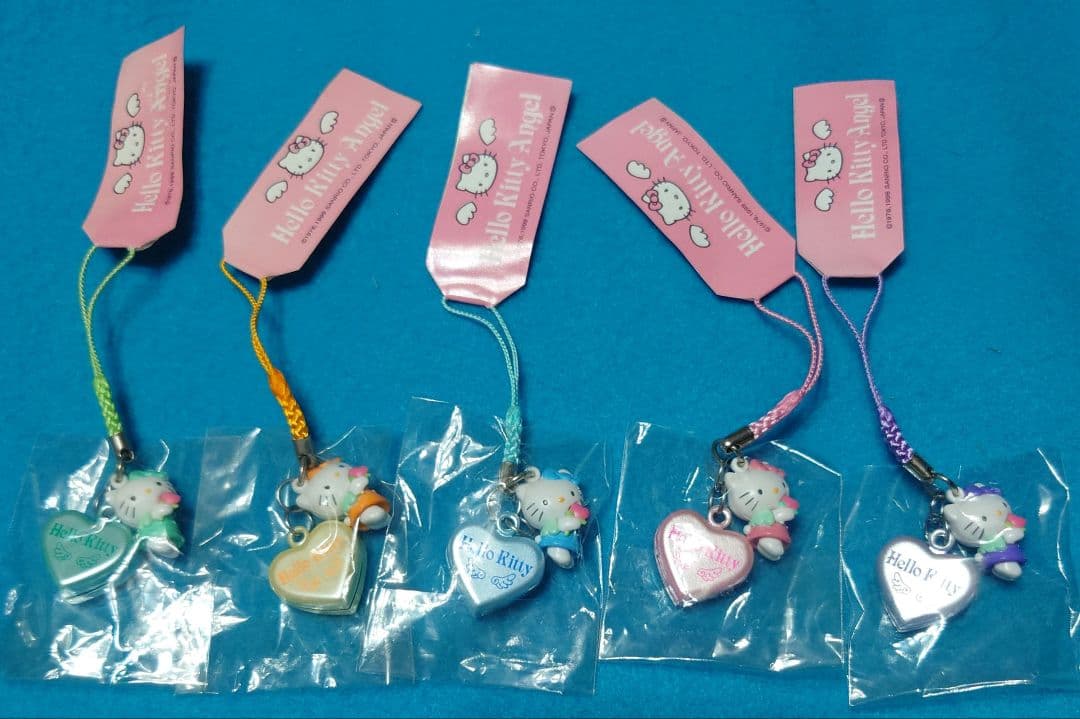 激レア☆ハローキティ・エンジェルキティの根付5種セット☆1999年 激レア☆ハローキティ・エンジェルキティの根付5種セット☆1999年