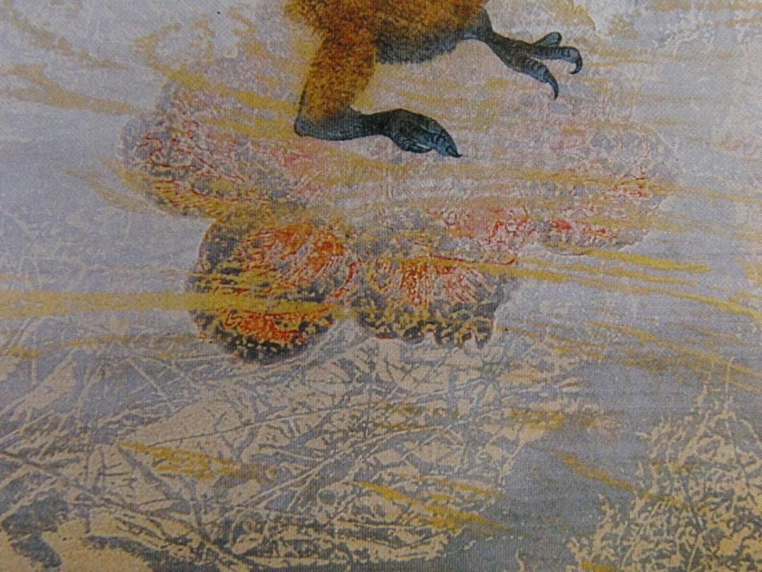 下田義寛、【風舞う】、希少な額装用画集より、新品額装付、状態良好