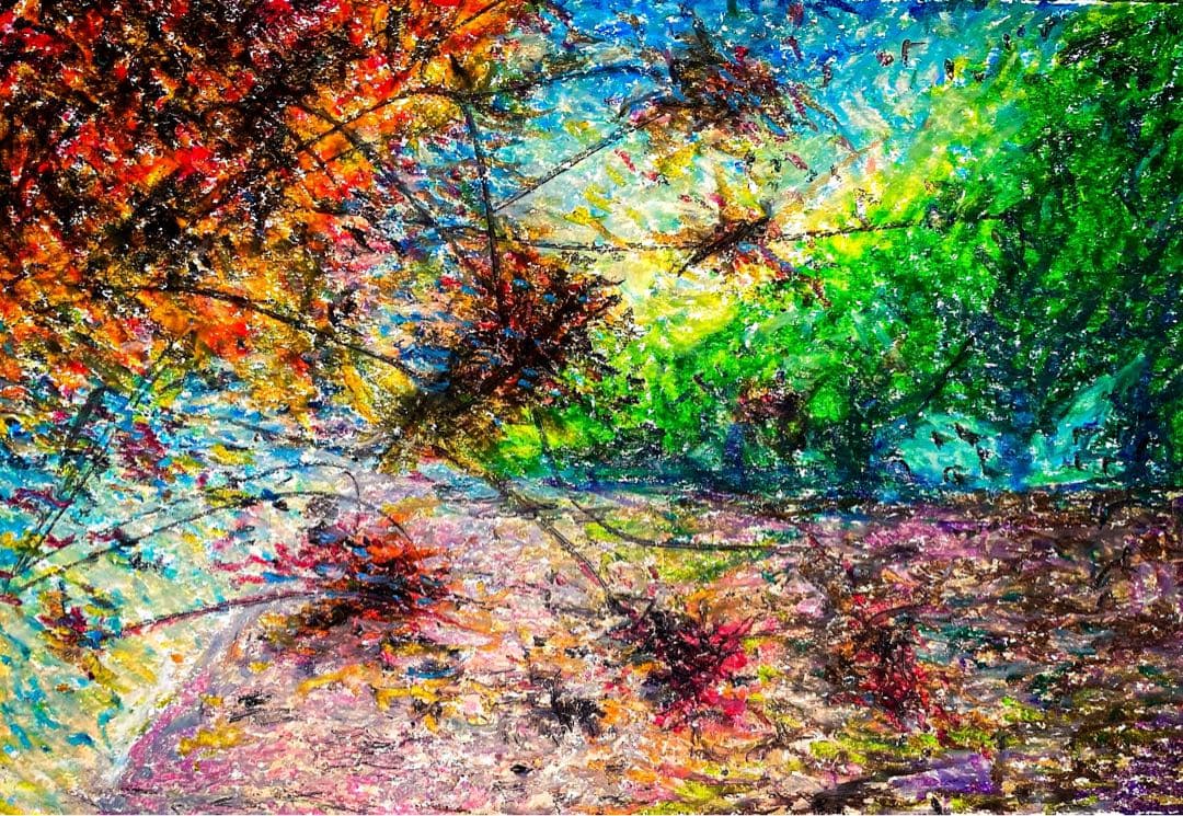 目眩 色聴 抽象画 絵画 クレヨン画 オイルパステル画 原画 インテリア