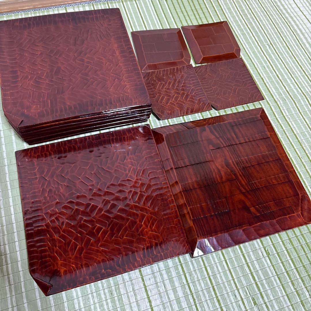 折式 讃岐彫刻 お盆 お膳 菓子盆 工芸品 骨董品 角折 角盆 皿 - メルカリ