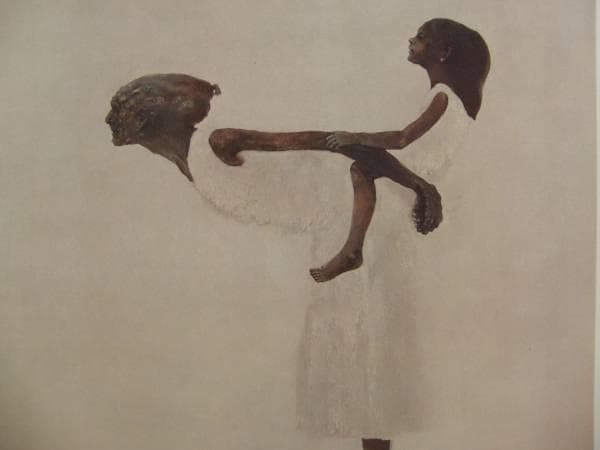 糸園和三郎、老婦と子ども、希少画集画、状態良好、新品高級額装付