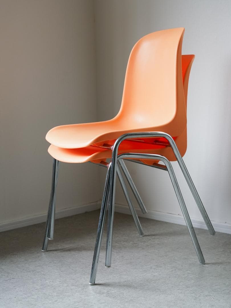 MOD ELENA スタッキングチェア 2脚 オレンジ色 ミッドセンチュリー