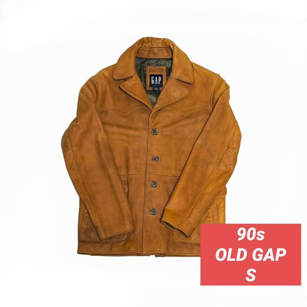 90s 00s OLD GAP レザーカーコートジャケット S 希少カラー - メルカリ