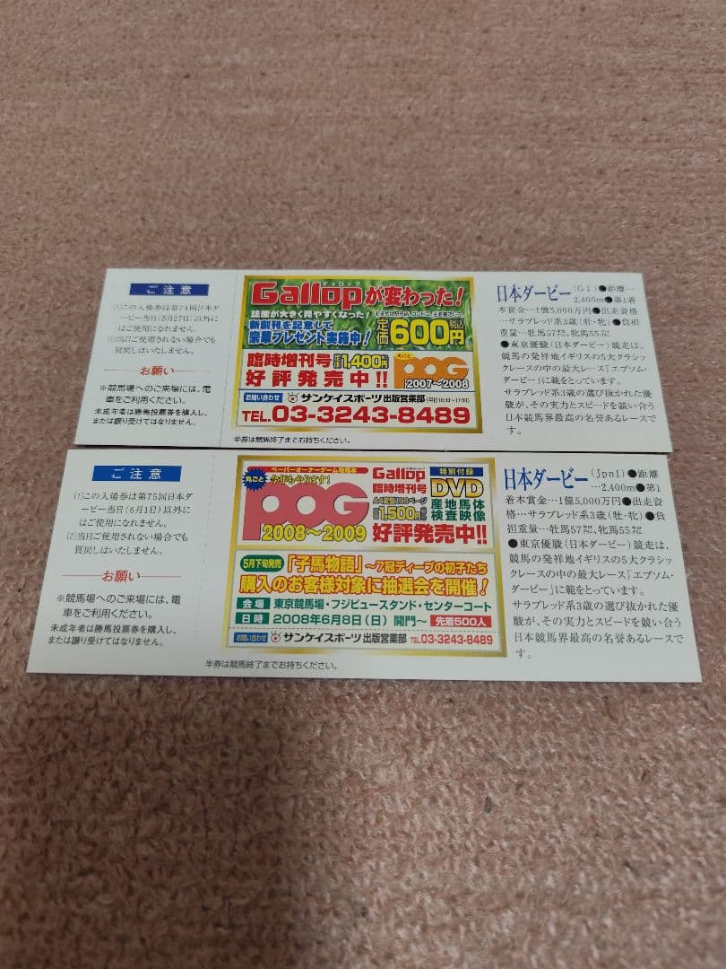 日本ダービー』記念入場券2枚set - メルカリ