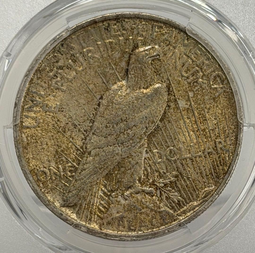 1923年アメリカピースダラー1ドル平和の女神大型銀貨 PCGS認証 - メルカリ