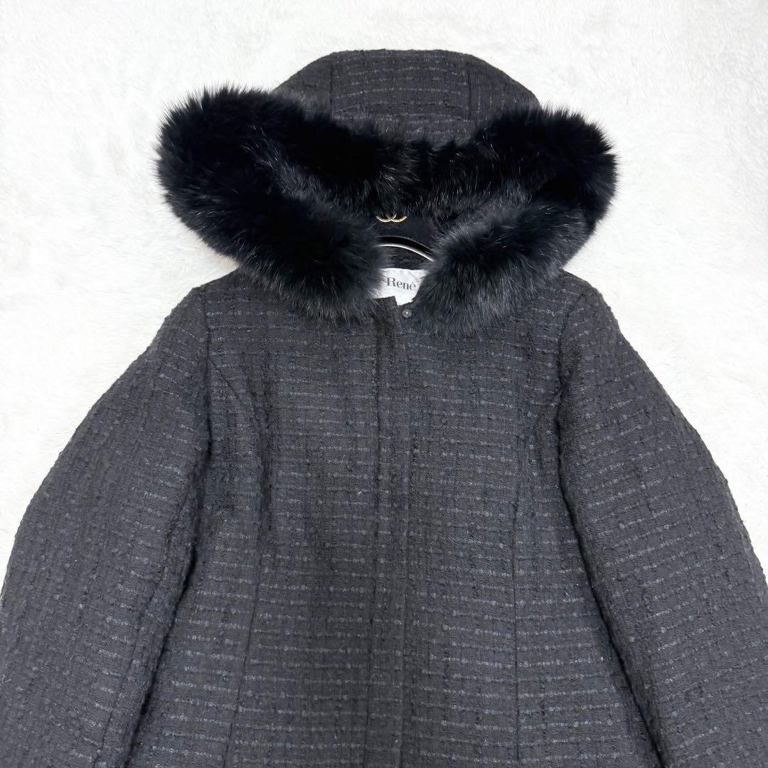美品✨】ルネ ダウン フォックスファーツイードダウンコート 38 - メルカリ