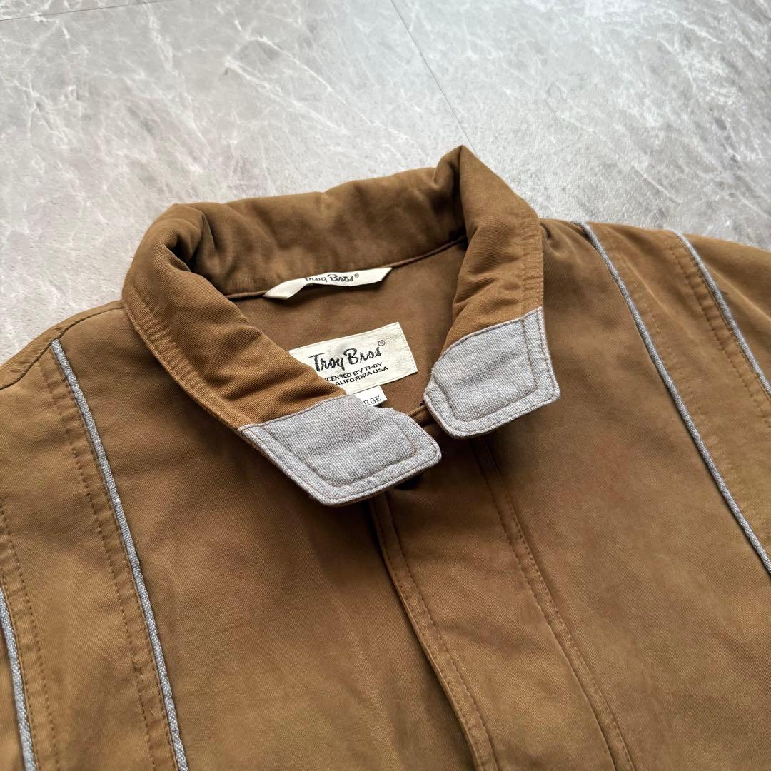 troy bros 短丈 スエードレザー スウィングトップ ハリントン 中綿入り