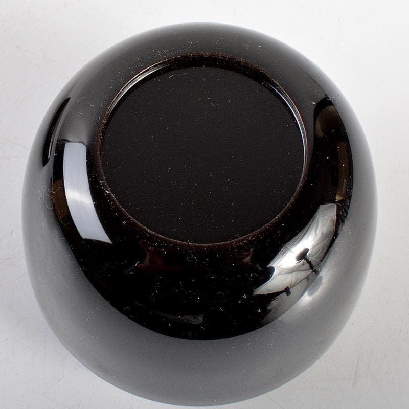 茶道具 岡本漆専堂造 黒漆 瑞祥蒔絵 棗 八幡宗豊花押 共箱 V 6379の