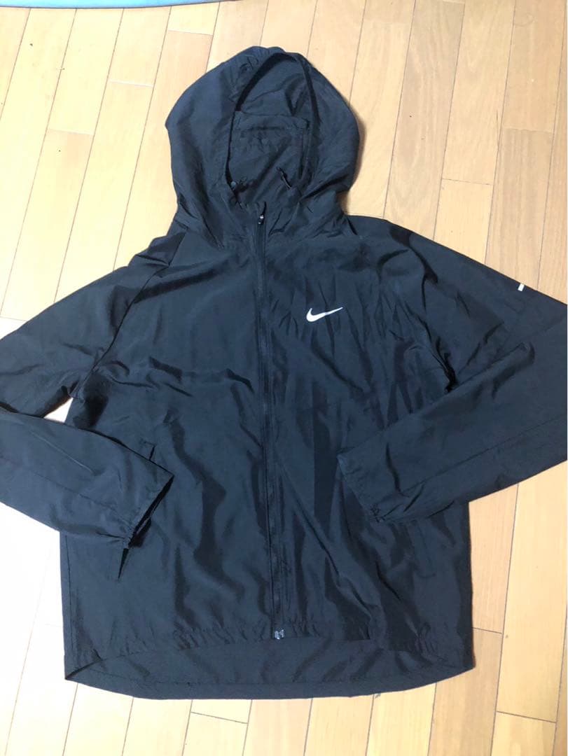 Nike Running フード付きナイロンジャケット ブラック 本物