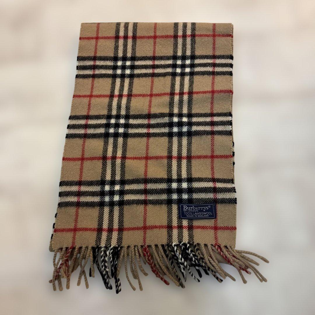 Burberrys チェック柄 マフラー 100%ラムウール - メルカリ