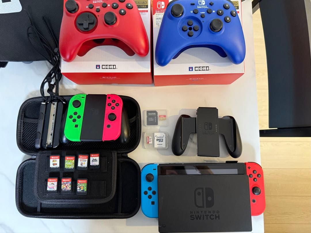 70%OFF】Switch本体コントローラー6個ソフト7本大容量SDケース付