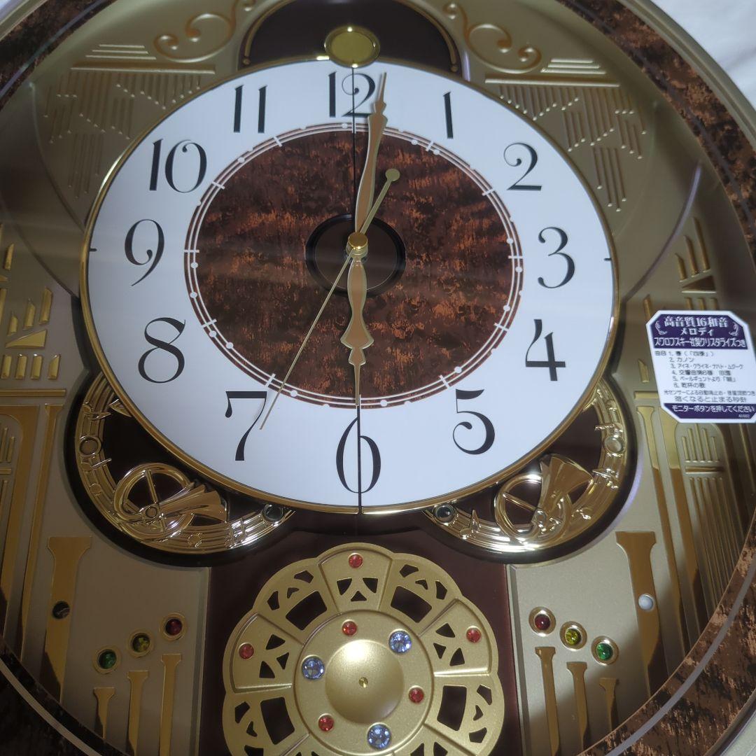 未使用 SEIKO セイコー RE568B 廃盤 掛時計 からくり時計 電波時計