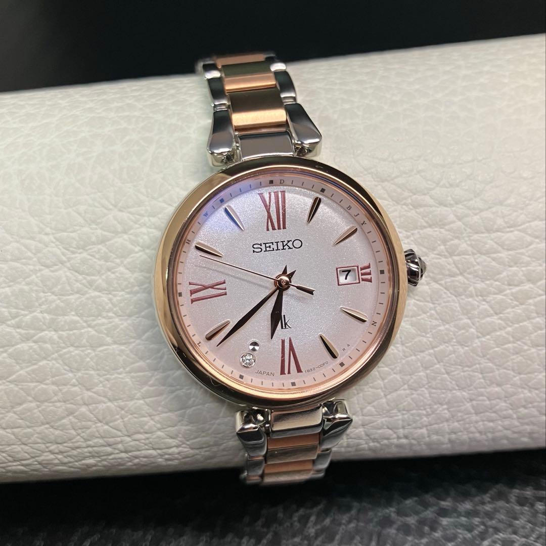 ◇極美品◇ルキア グロウ ダイヤ ソーラー電波 チタン 1B32 セイコー