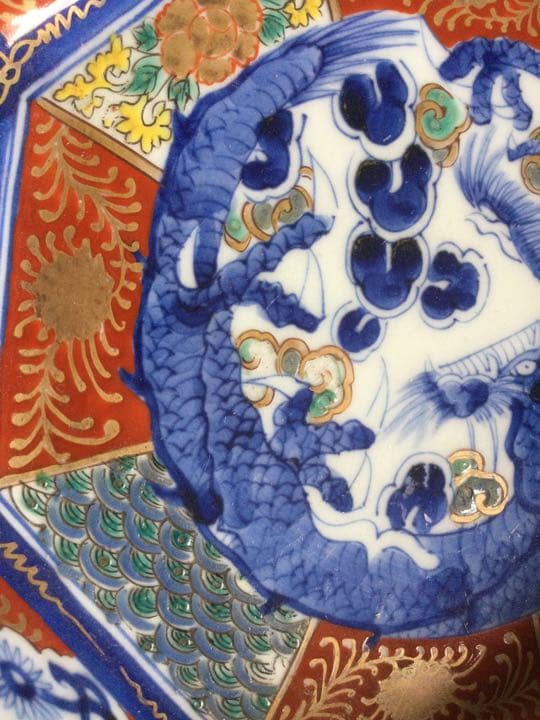 美品！！ 古伊万里「色絵金蘭手・八角深鉢 」龍図見込/縁起物 - メルカリ