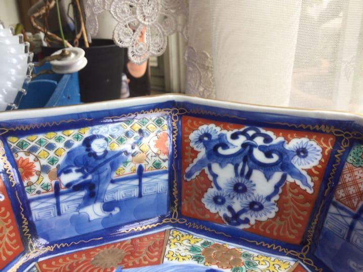 美品！！ 古伊万里「色絵金蘭手・八角深鉢 」龍図見込/縁起物 - メルカリ